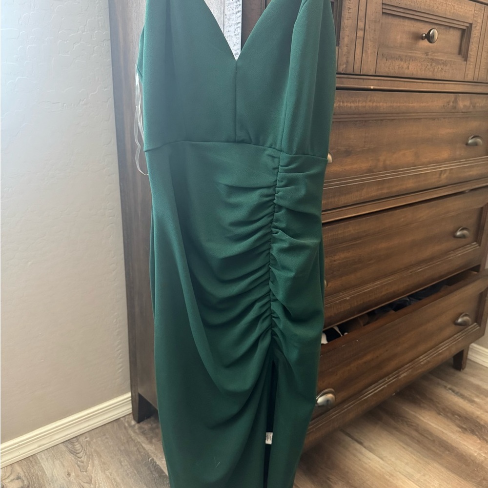 Honey and Rosie Strapless Green Dress